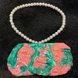 Faux Pearls Chocker & Unique ONE of Kind Rare Unique Handmade Necklace
